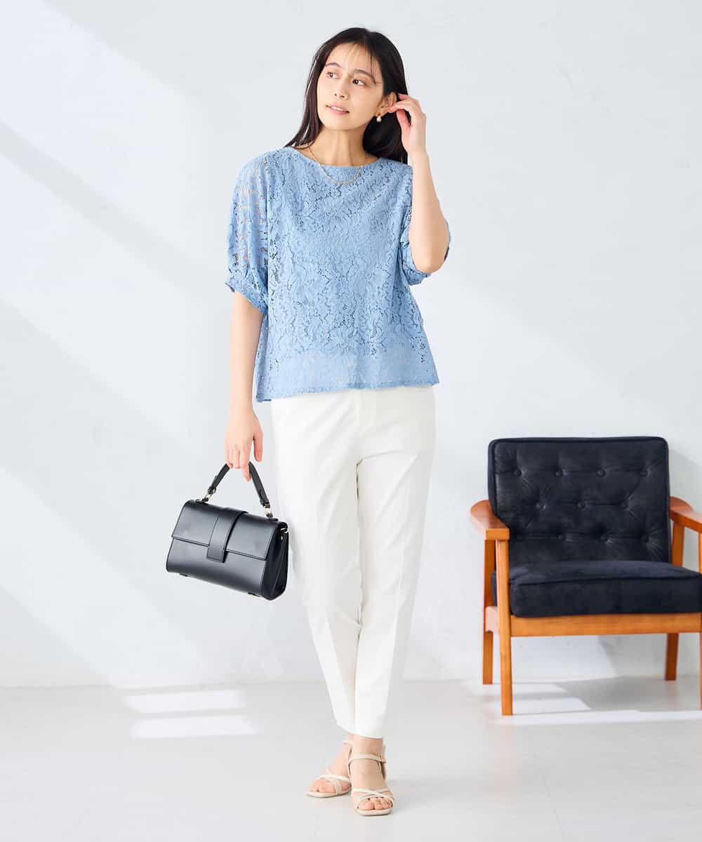 K2KHD47054 a.v.v(アー・ヴェ・ヴェ) レースドルマンカットソー ブルー