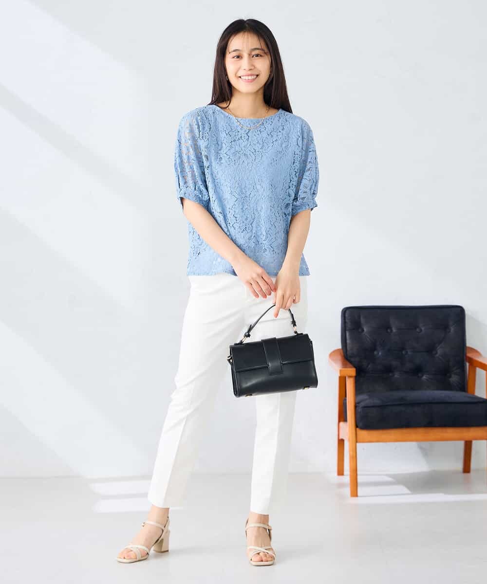 K2KHD47054 a.v.v(アー・ヴェ・ヴェ) レースドルマンカットソー ブルー