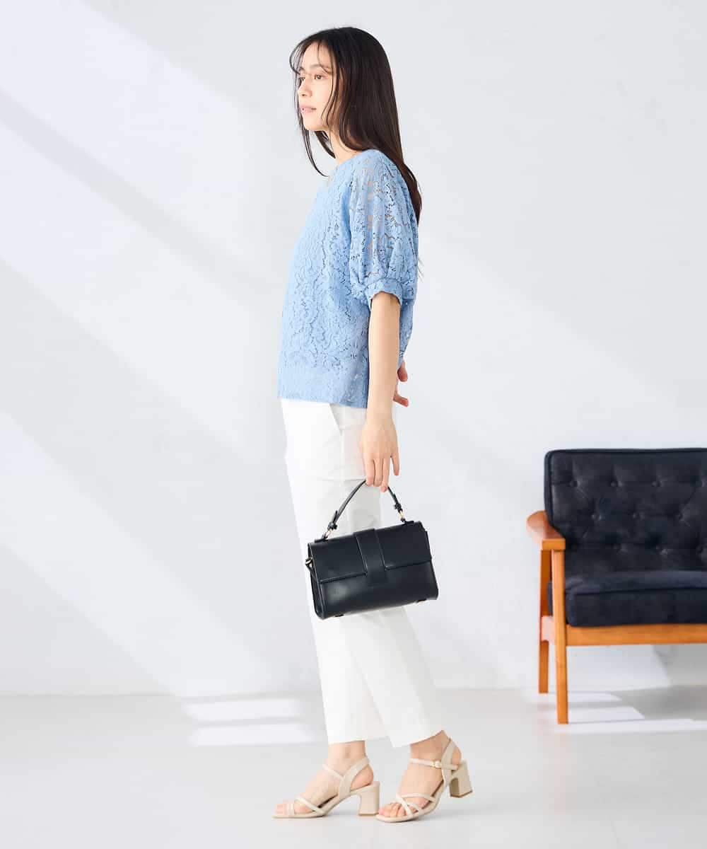 K2KHD47054 a.v.v(アー・ヴェ・ヴェ) レースドルマンカットソー ブルー