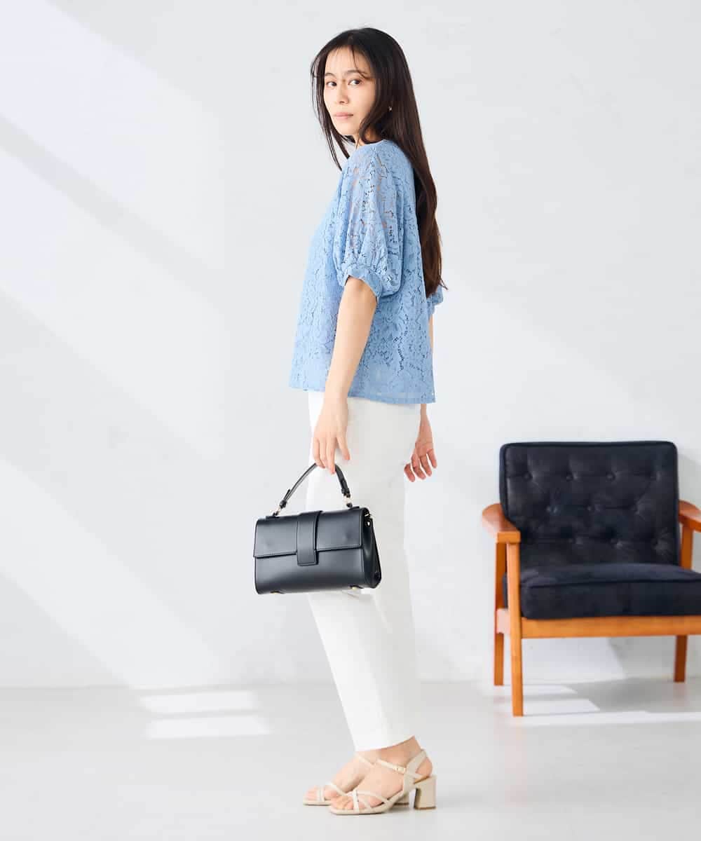 K2KHD47054 a.v.v(アー・ヴェ・ヴェ) レースドルマンカットソー ブルー