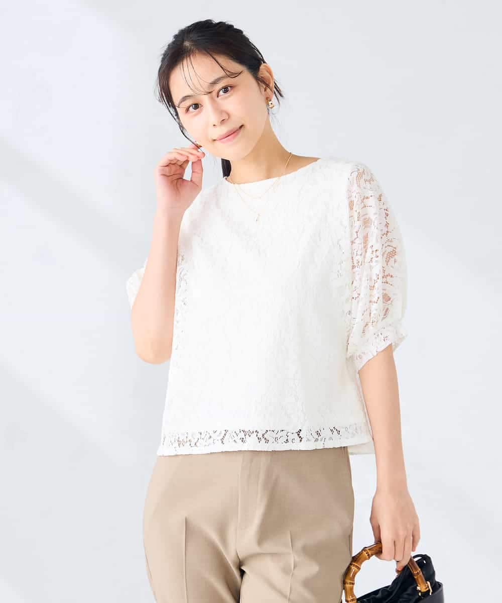 K2KHD47054 a.v.v(アー・ヴェ・ヴェ) レースドルマンカットソー ブルー