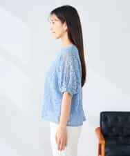 K2KHD47054 a.v.v(アー・ヴェ・ヴェ) レースドルマンカットソー ブルー