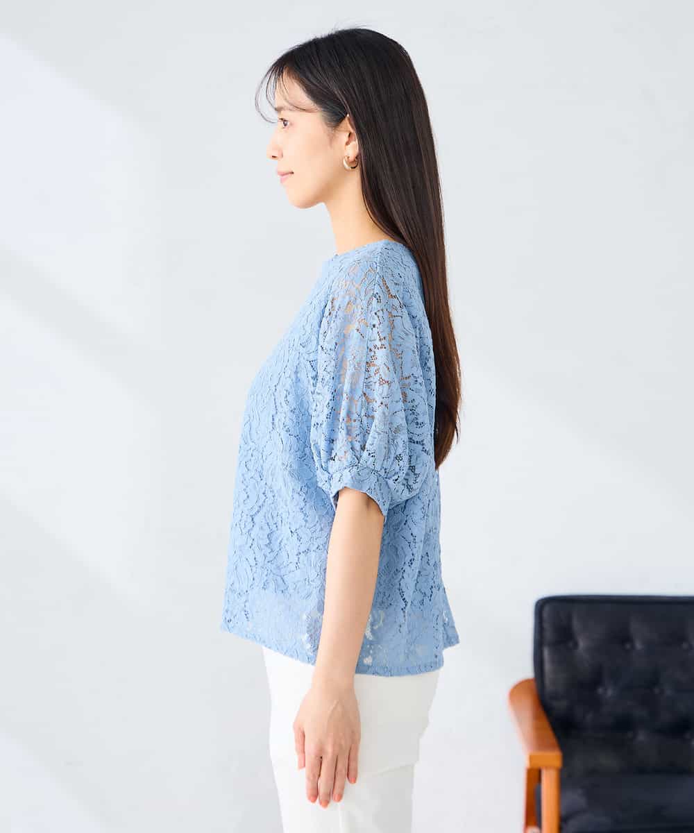 K2KHD47054 a.v.v(アー・ヴェ・ヴェ) レースドルマンカットソー ブルー