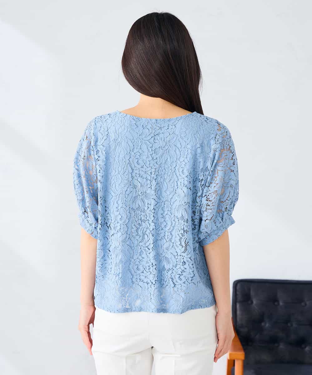 K2KHD47054 a.v.v(アー・ヴェ・ヴェ) レースドルマンカットソー ブルー