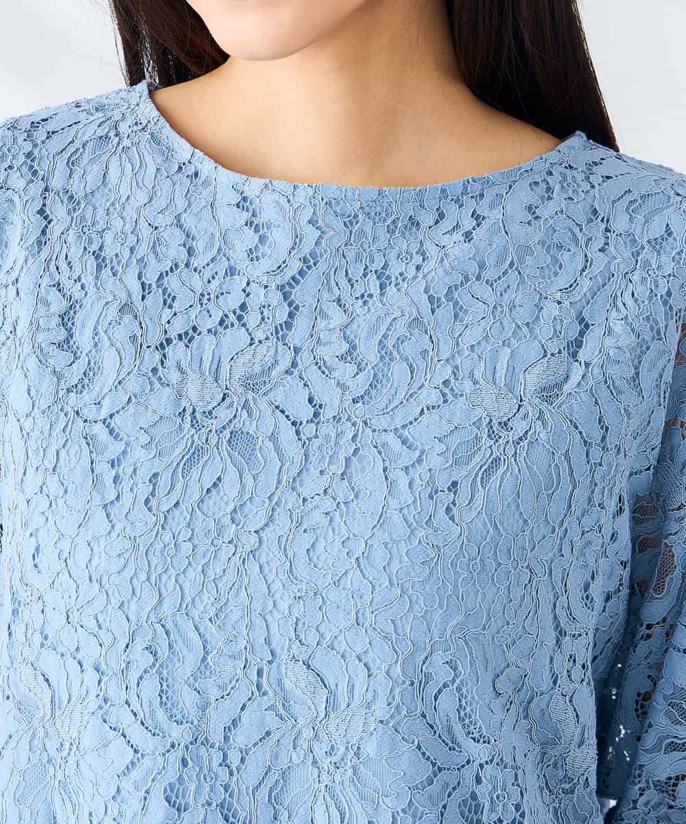 K2KHD47054 a.v.v(アー・ヴェ・ヴェ) レースドルマンカットソー ブルー