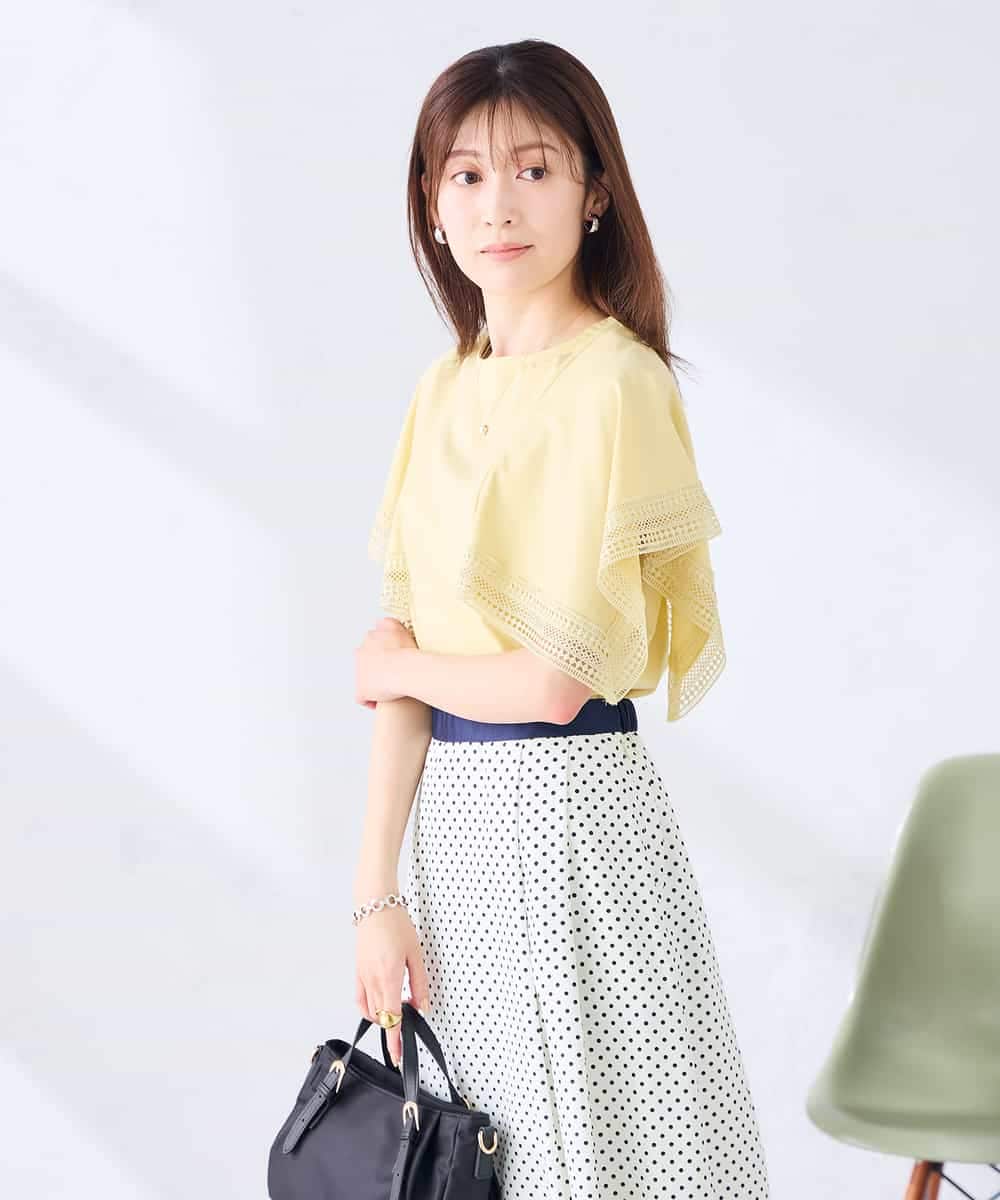 K2KHD52044 a.v.v(アー・ヴェ・ヴェ) 【接触冷感/UVカット】ハンカチスリーブトップス ライトイエロー