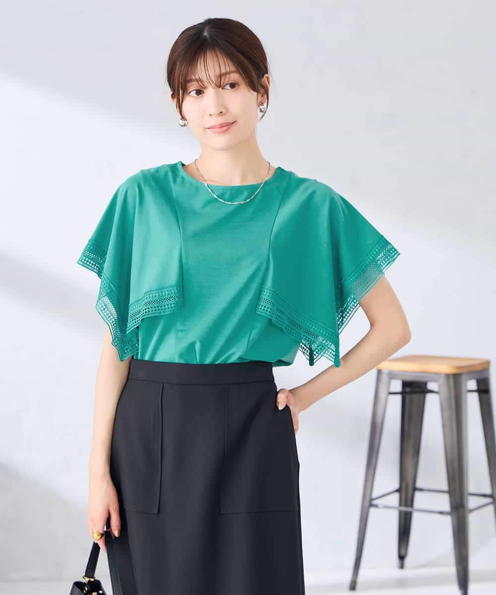 K2KHD52044 a.v.v(アー・ヴェ・ヴェ) 【接触冷感/UVカット】ハンカチスリーブトップス ブラック