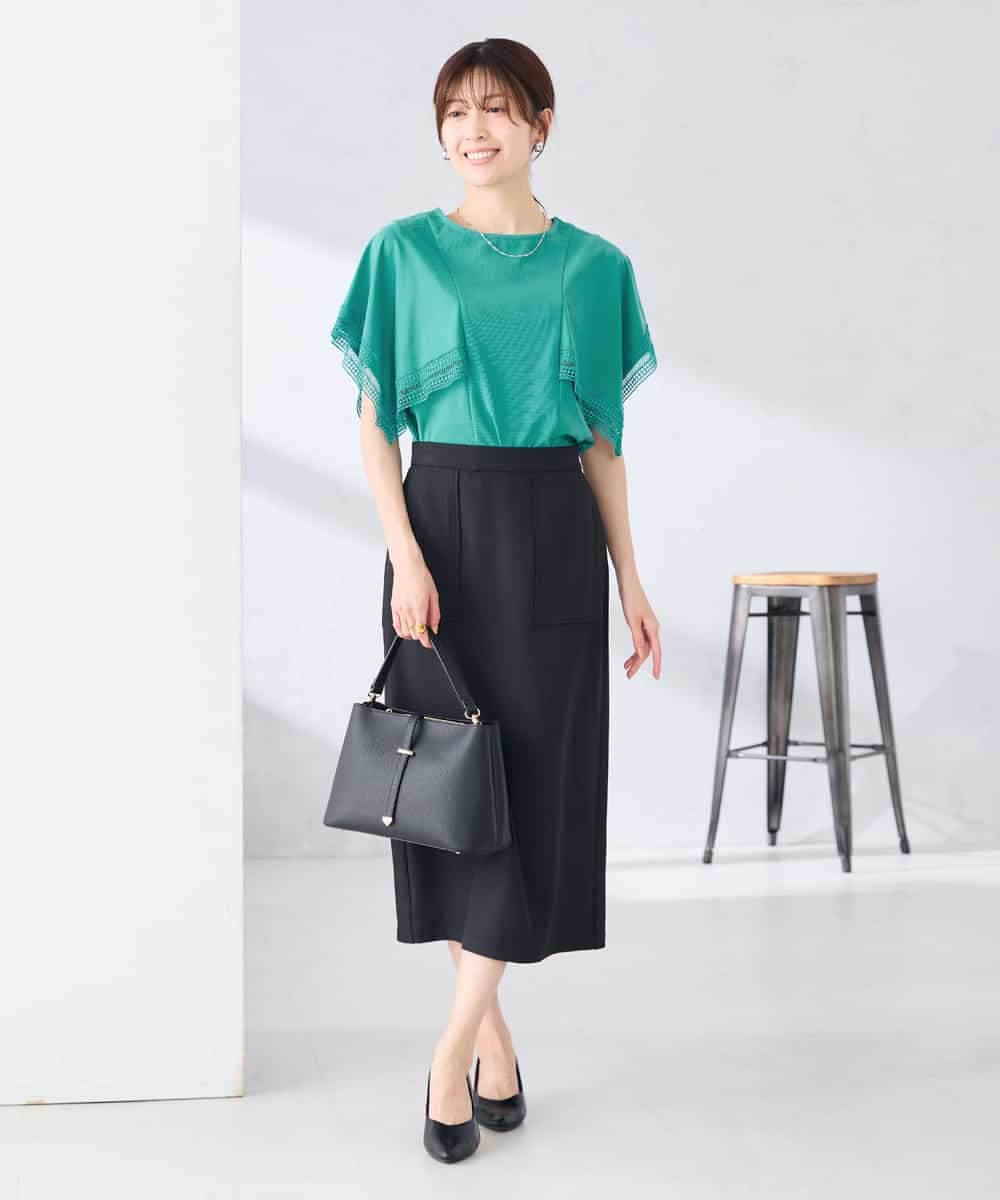 K2KHD52044 a.v.v(アー・ヴェ・ヴェ) 【接触冷感/UVカット】ハンカチスリーブトップス ブラック