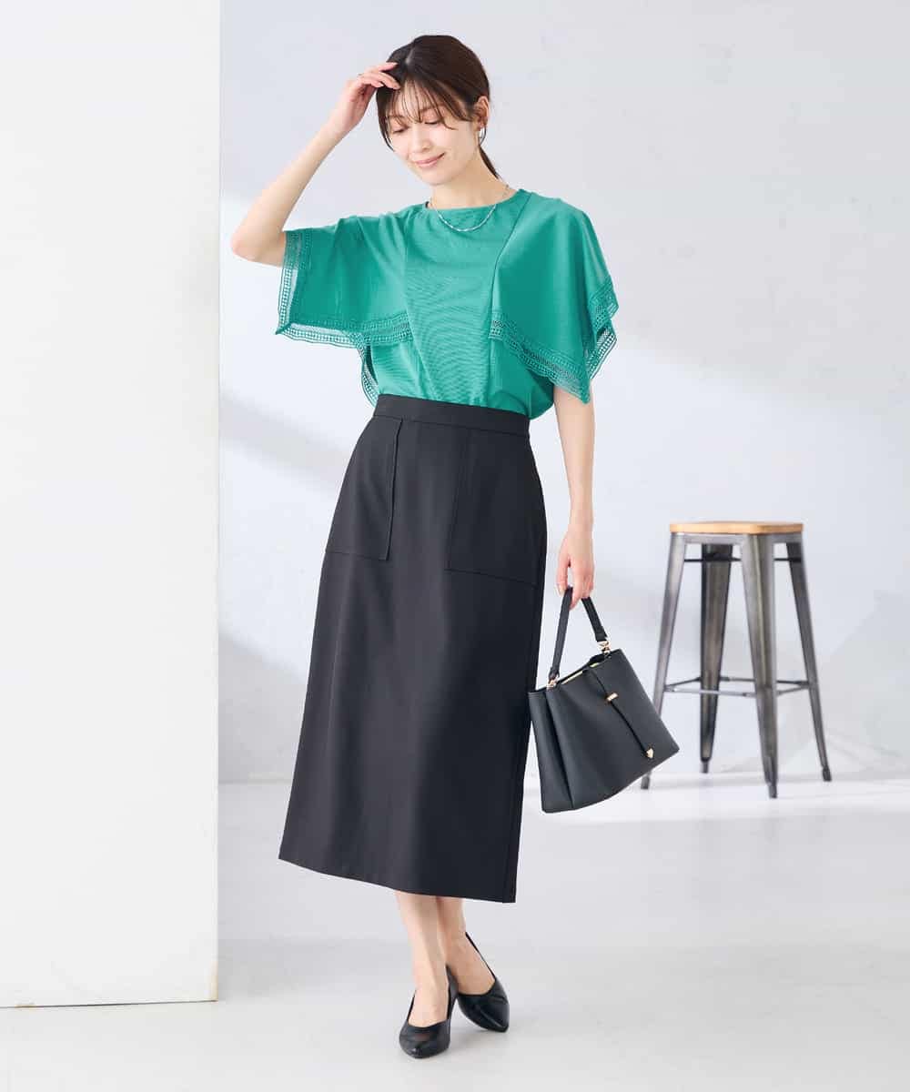 K2KHD52044 a.v.v(アー・ヴェ・ヴェ) 【接触冷感/UVカット】ハンカチスリーブトップス ブラック