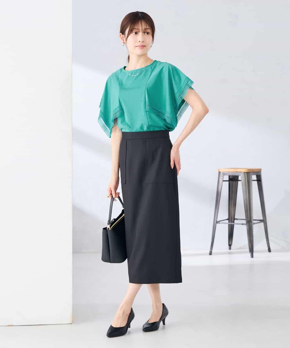 K2KHD52044 a.v.v(アー・ヴェ・ヴェ) 【接触冷感/UVカット】ハンカチスリーブトップス ブラック