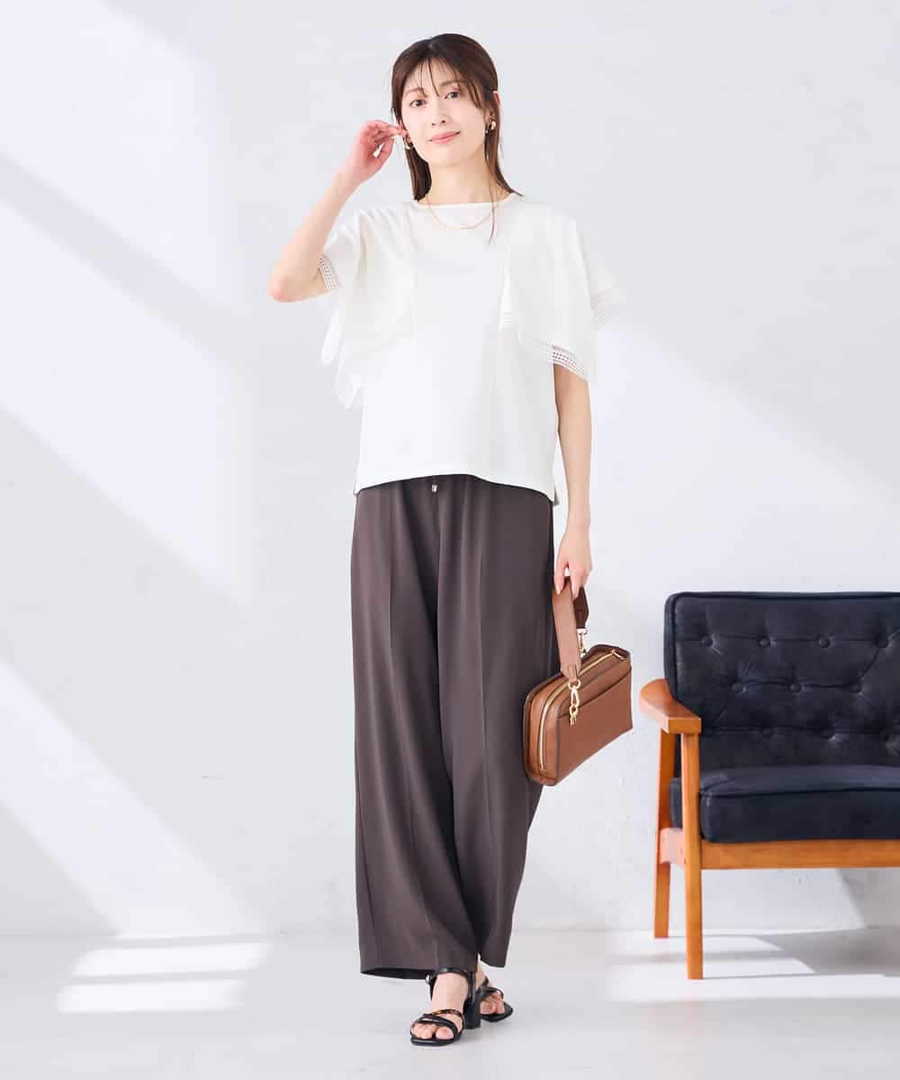 K2KHD52044 a.v.v(アー・ヴェ・ヴェ) 【接触冷感/UVカット】ハンカチスリーブトップス ブラック