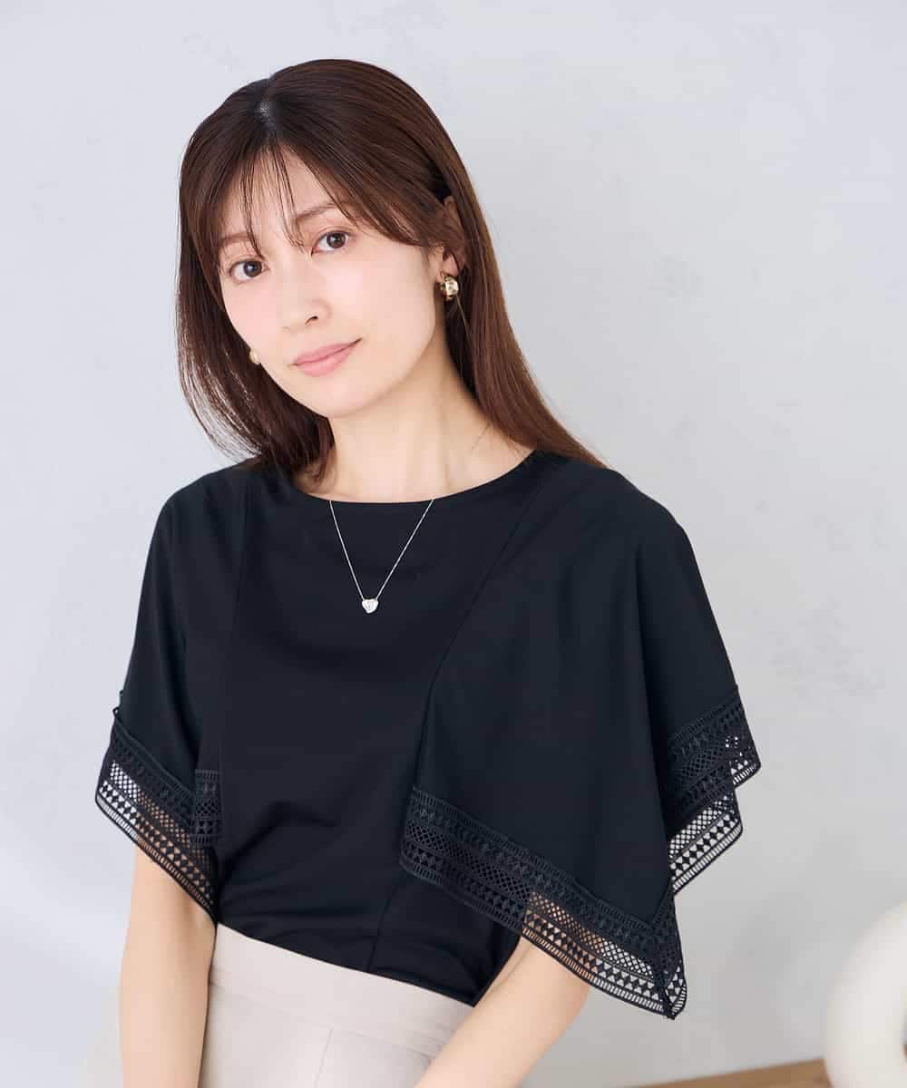 K2KHD52044 a.v.v(アー・ヴェ・ヴェ) 【接触冷感/UVカット】ハンカチスリーブトップス ブラック