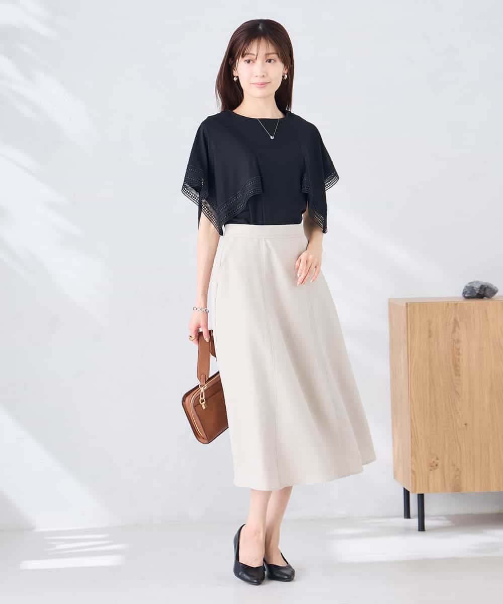 K2KHD52044 a.v.v(アー・ヴェ・ヴェ) 【接触冷感/UVカット】ハンカチスリーブトップス ブラック