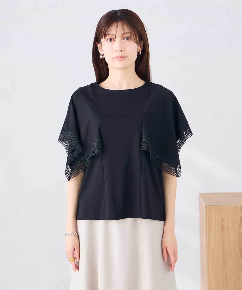 K2KHD52044 a.v.v(アー・ヴェ・ヴェ) 【接触冷感/UVカット】ハンカチスリーブトップス ブラック