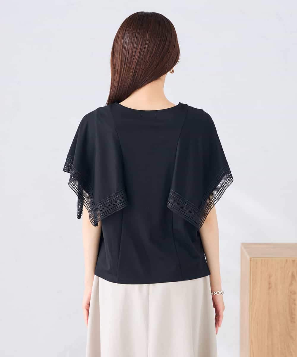 K2KHD52044 a.v.v(アー・ヴェ・ヴェ) 【接触冷感/UVカット】ハンカチスリーブトップス ブラック