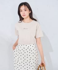 K2KHD54029 a.v.v(アー・ヴェ・ヴェ) 【接触冷感/UVカット/コットン100%】コンパクトロゴTシャツ グレージュ