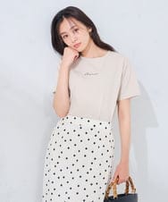 K2KHD54029 a.v.v(アー・ヴェ・ヴェ) 【接触冷感/UVカット/コットン100%】コンパクトロゴTシャツ グレージュ