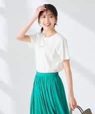 K2KHD54029 a.v.v(アー・ヴェ・ヴェ) 【接触冷感/UVカット/コットン100%】コンパクトロゴTシャツ グレージュ