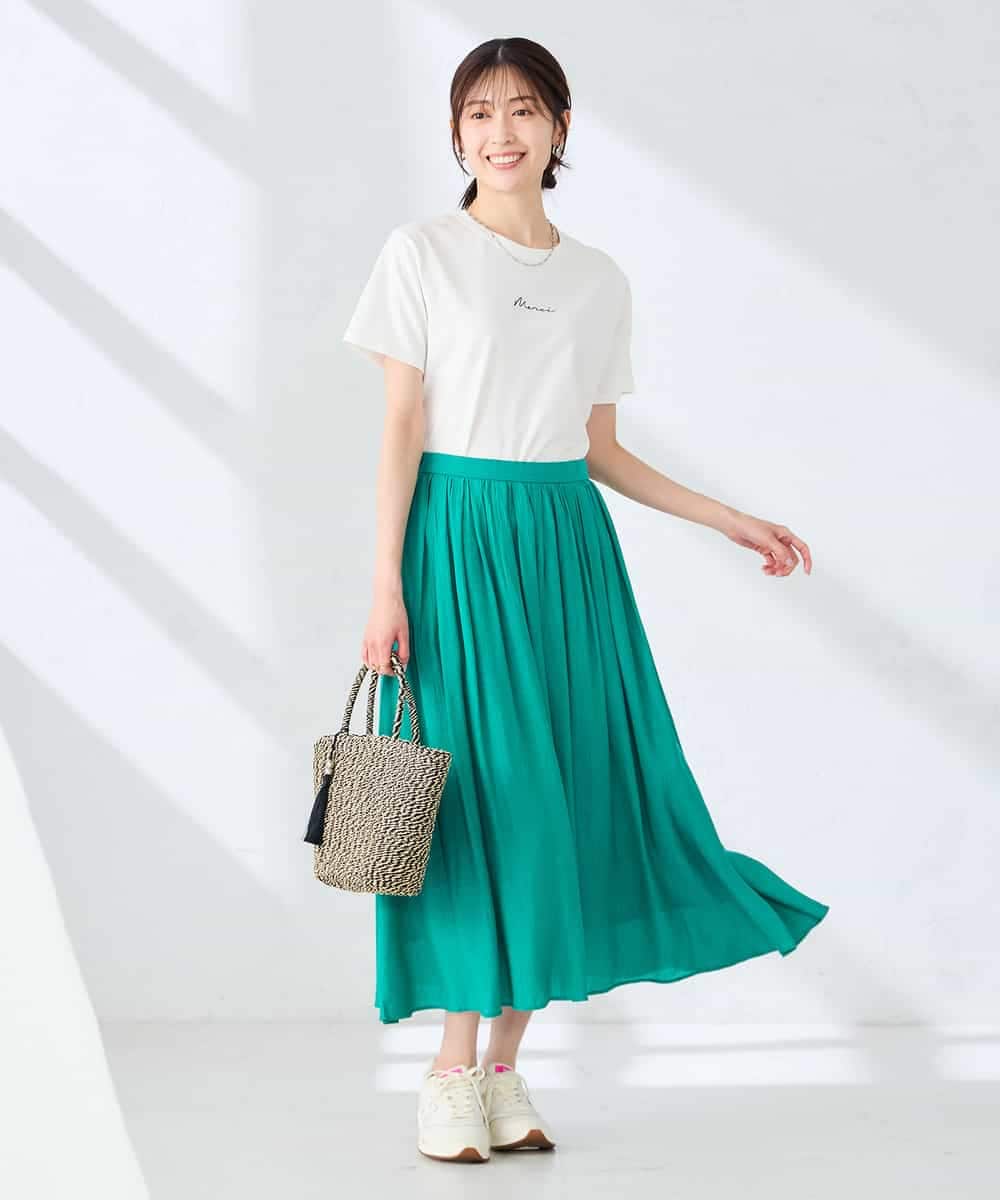 K2KHD54029 a.v.v(アー・ヴェ・ヴェ) 【接触冷感/UVカット/コットン100%】コンパクトロゴTシャツ グレージュ