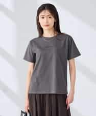 K2KHD54029 a.v.v(アー・ヴェ・ヴェ) 【接触冷感/UVカット/コットン100%】コンパクトロゴTシャツ グレージュ