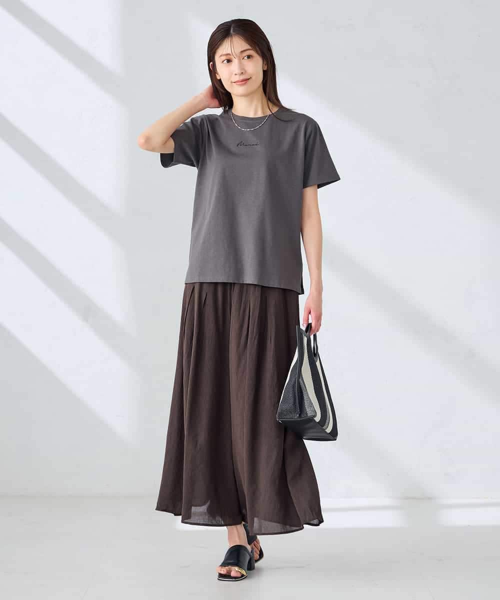 K2KHD54029 a.v.v(アー・ヴェ・ヴェ) 【接触冷感/UVカット/コットン100%】コンパクトロゴTシャツ グレージュ