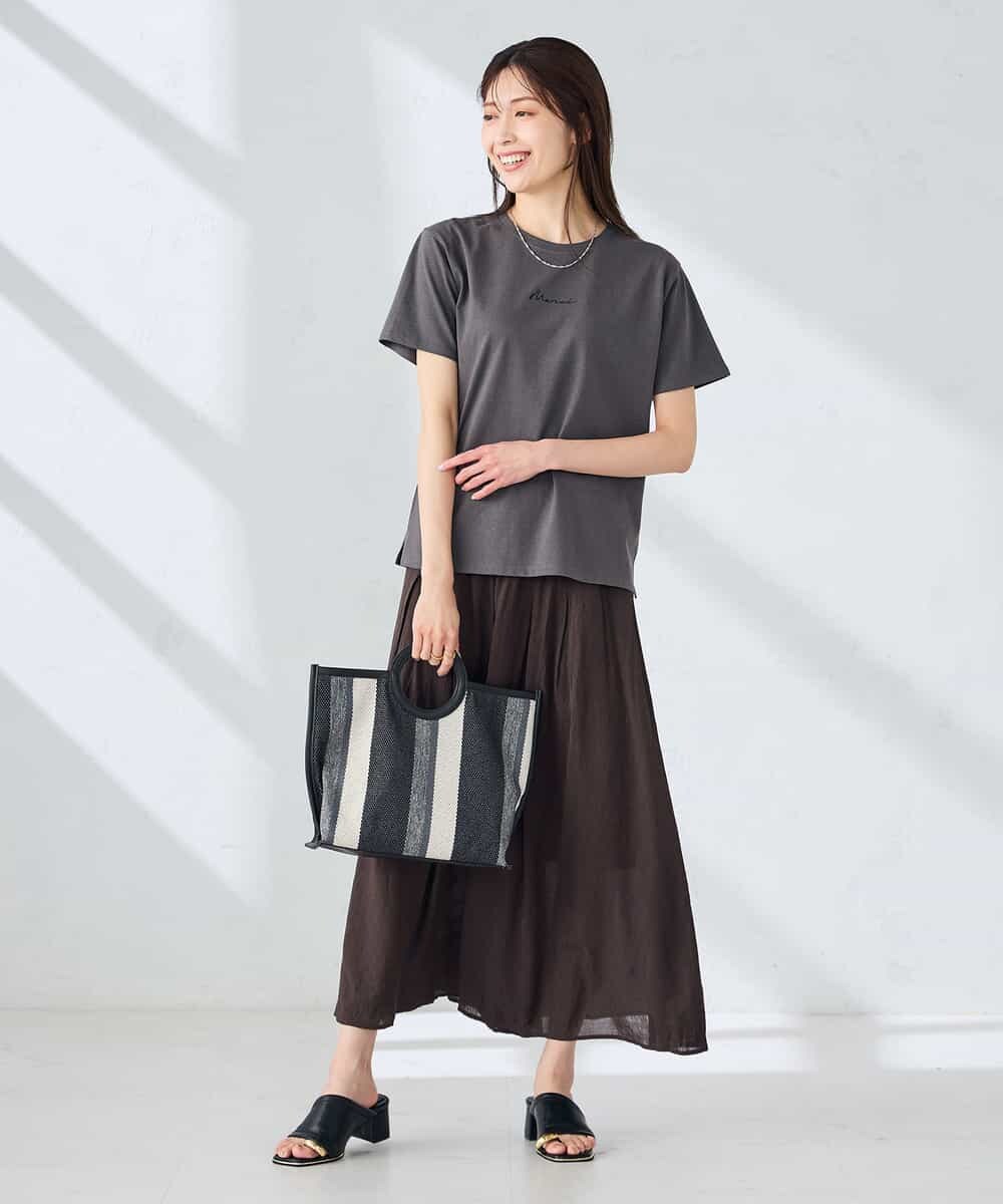 K2KHD54029 a.v.v(アー・ヴェ・ヴェ) 【接触冷感/UVカット/コットン100%】コンパクトロゴTシャツ グレージュ