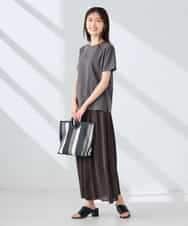 K2KHD54029 a.v.v(アー・ヴェ・ヴェ) 【接触冷感/UVカット/コットン100%】コンパクトロゴTシャツ グレージュ