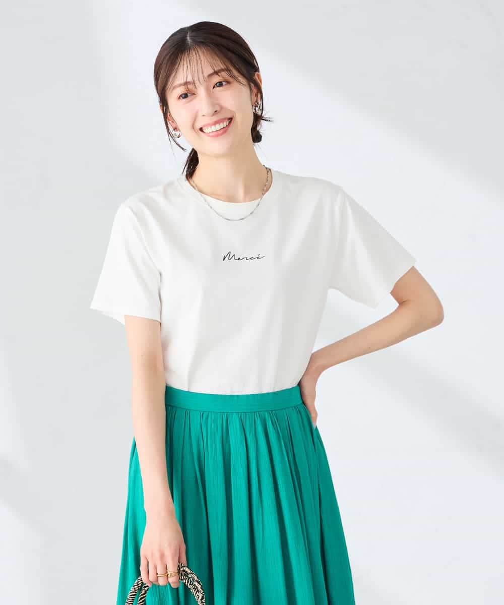 K2KHD54029 a.v.v(アー・ヴェ・ヴェ) 【接触冷感/UVカット/コットン100%】コンパクトロゴTシャツ ホワイト
