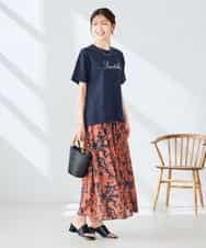 K2KHD55029 a.v.v(アー・ヴェ・ヴェ) 【接触冷感/UVカット/コットン100%】ロゴゆるTシャツ ネイビー
