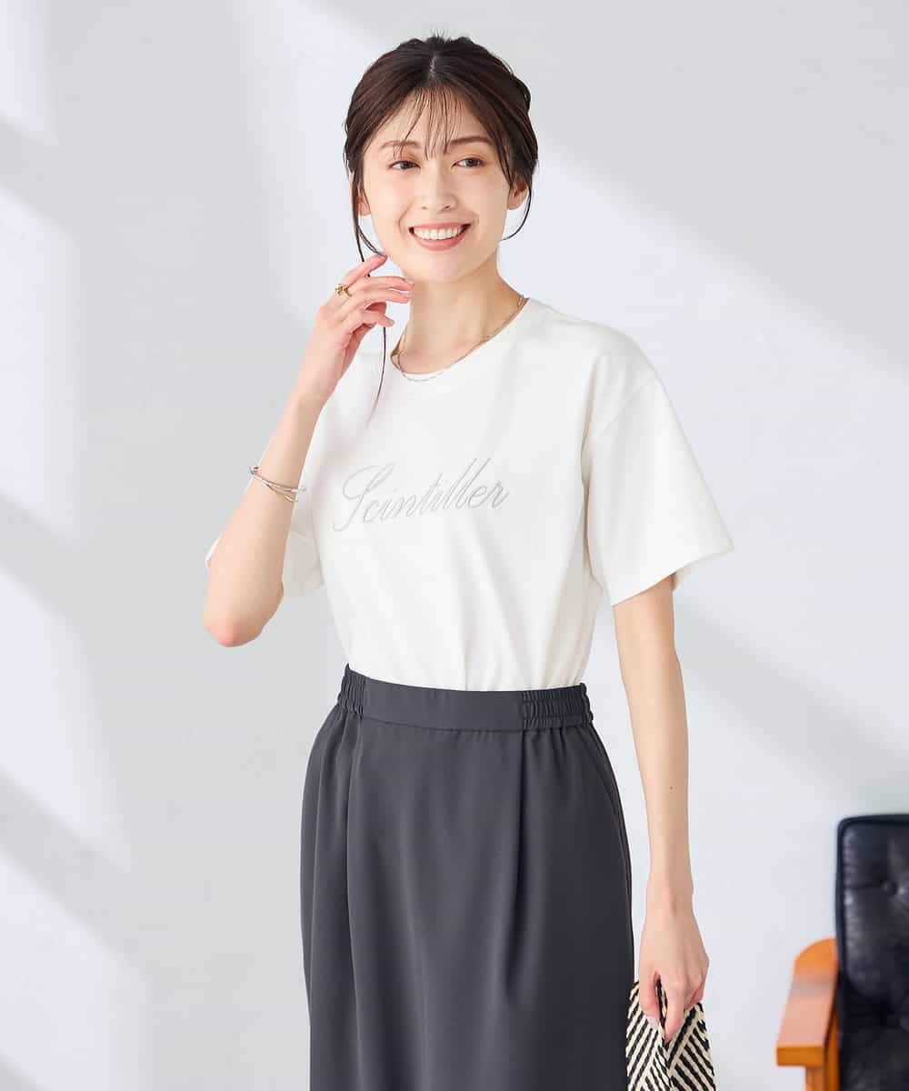 K2KHD55029 a.v.v(アー・ヴェ・ヴェ) 【接触冷感/UVカット/コットン100%】ロゴゆるTシャツ ネイビー