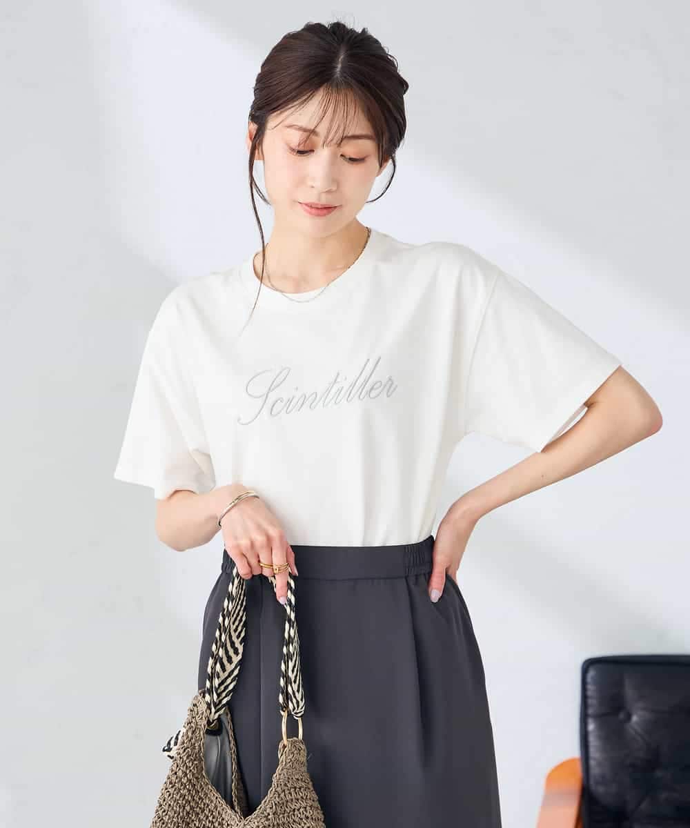 K2KHD55029 a.v.v(アー・ヴェ・ヴェ) 【接触冷感/UVカット/コットン100%】ロゴゆるTシャツ ネイビー