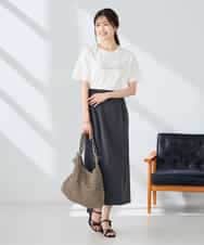 K2KHD55029 a.v.v(アー・ヴェ・ヴェ) 【接触冷感/UVカット/コットン100%】ロゴゆるTシャツ ネイビー