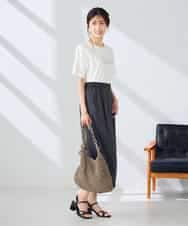 K2KHD55029 a.v.v(アー・ヴェ・ヴェ) 【接触冷感/UVカット/コットン100%】ロゴゆるTシャツ ネイビー