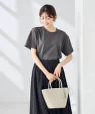 K2KHD55029 a.v.v(アー・ヴェ・ヴェ) 【接触冷感/UVカット/コットン100%】ロゴゆるTシャツ ネイビー