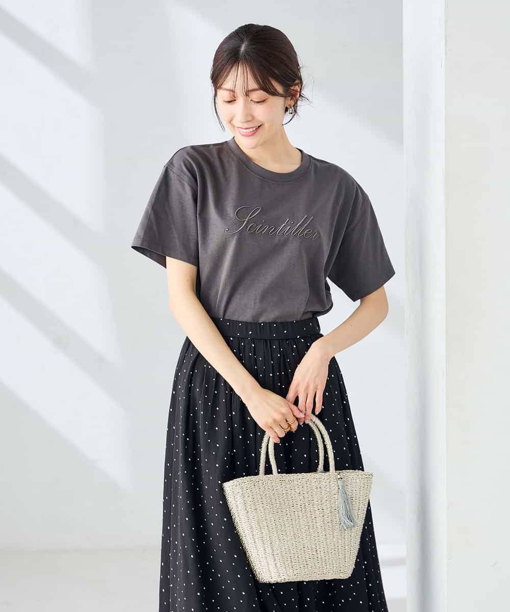 K2KHD55029 a.v.v(アー・ヴェ・ヴェ) 【接触冷感/UVカット/コットン100%】ロゴゆるTシャツ ネイビー