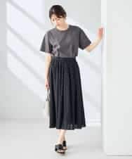 K2KHD55029 a.v.v(アー・ヴェ・ヴェ) 【接触冷感/UVカット/コットン100%】ロゴゆるTシャツ ネイビー