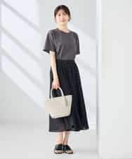 K2KHD55029 a.v.v(アー・ヴェ・ヴェ) 【接触冷感/UVカット/コットン100%】ロゴゆるTシャツ ネイビー