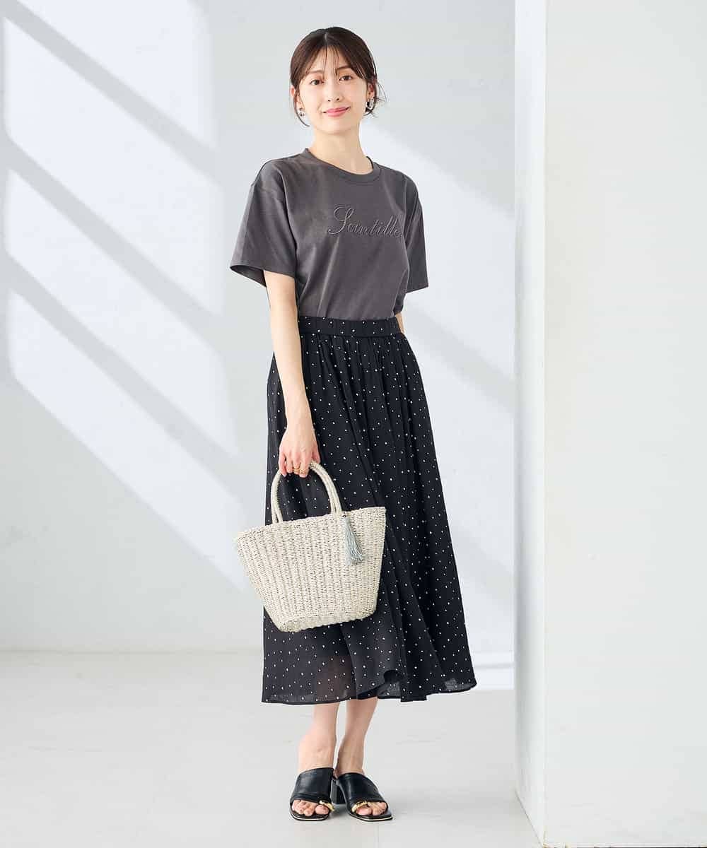 K2KHD55029 a.v.v(アー・ヴェ・ヴェ) 【接触冷感/UVカット/コットン100%】ロゴゆるTシャツ ネイビー