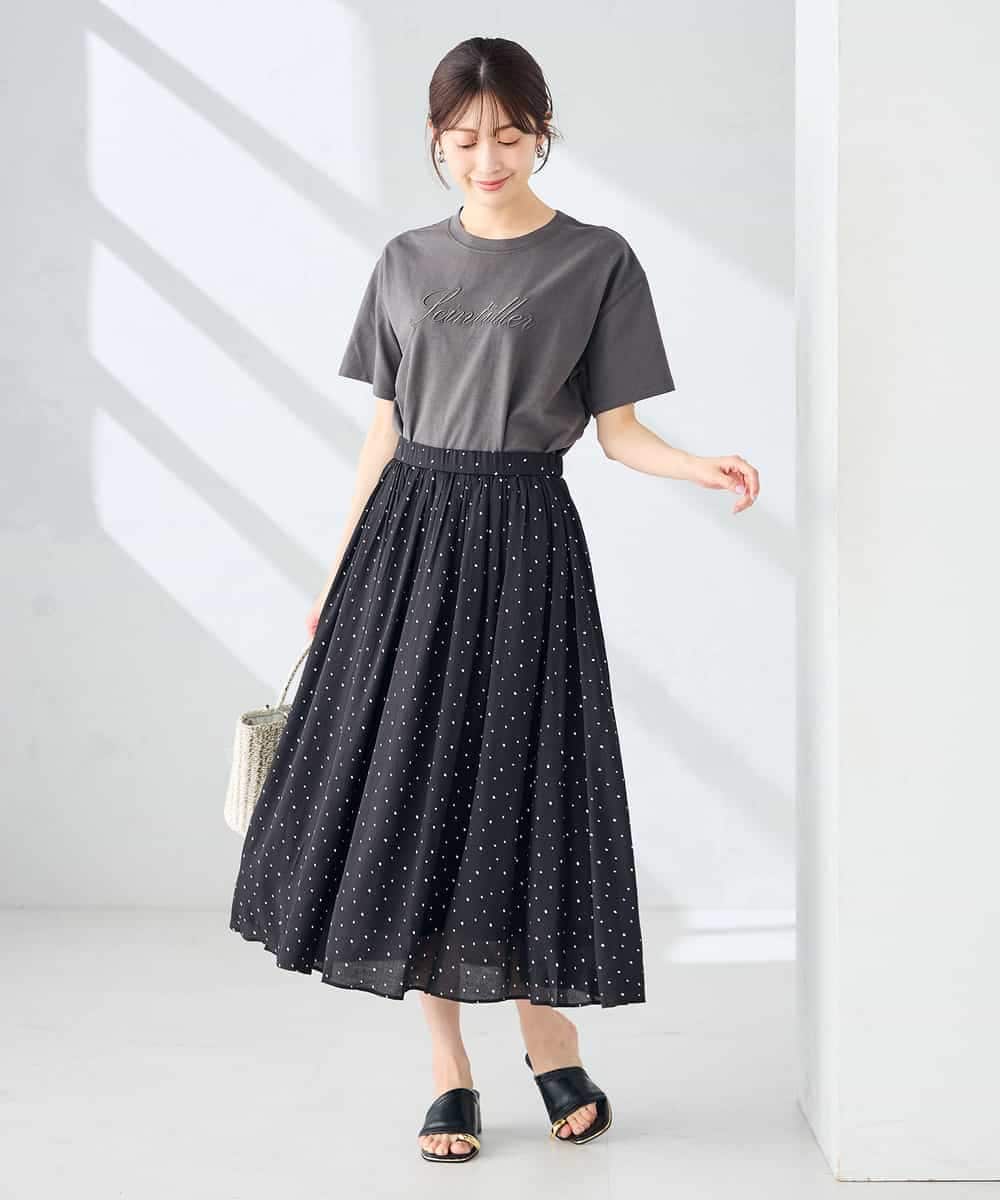 K2KHD55029 a.v.v(アー・ヴェ・ヴェ) 【接触冷感/UVカット/コットン100%】ロゴゆるTシャツ ネイビー