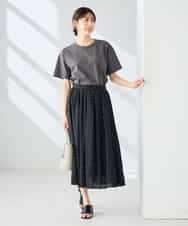 K2KHD55029 a.v.v(アー・ヴェ・ヴェ) 【接触冷感/UVカット/コットン100%】ロゴゆるTシャツ ネイビー