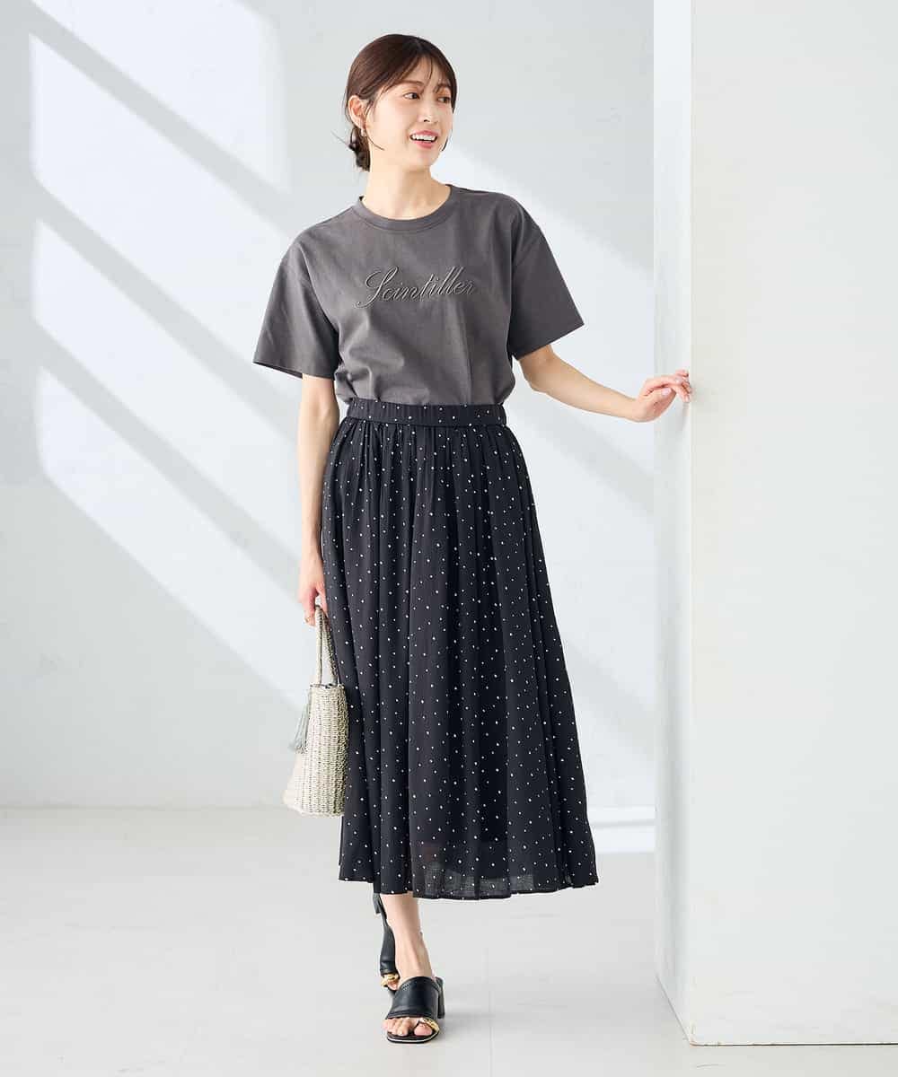 K2KHD55029 a.v.v(アー・ヴェ・ヴェ) 【接触冷感/UVカット/コットン100%】ロゴゆるTシャツ ネイビー
