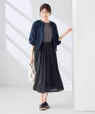 K2KHD55029 a.v.v(アー・ヴェ・ヴェ) 【接触冷感/UVカット/コットン100%】ロゴゆるTシャツ ネイビー