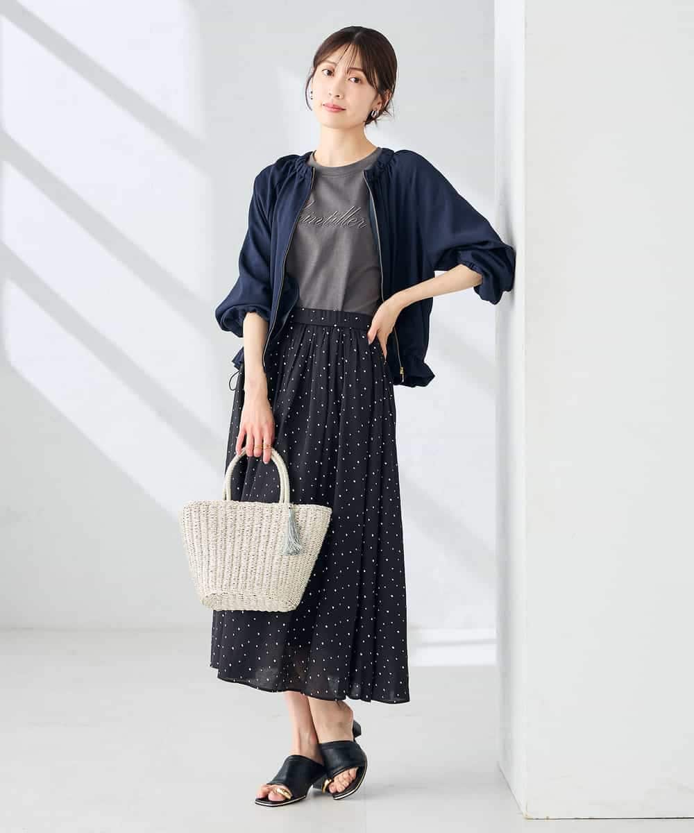 K2KHD55029 a.v.v(アー・ヴェ・ヴェ) 【接触冷感/UVカット/コットン100%】ロゴゆるTシャツ ネイビー