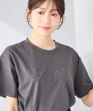 K2KHD55029 a.v.v(アー・ヴェ・ヴェ) 【接触冷感/UVカット/コットン100%】ロゴゆるTシャツ ネイビー