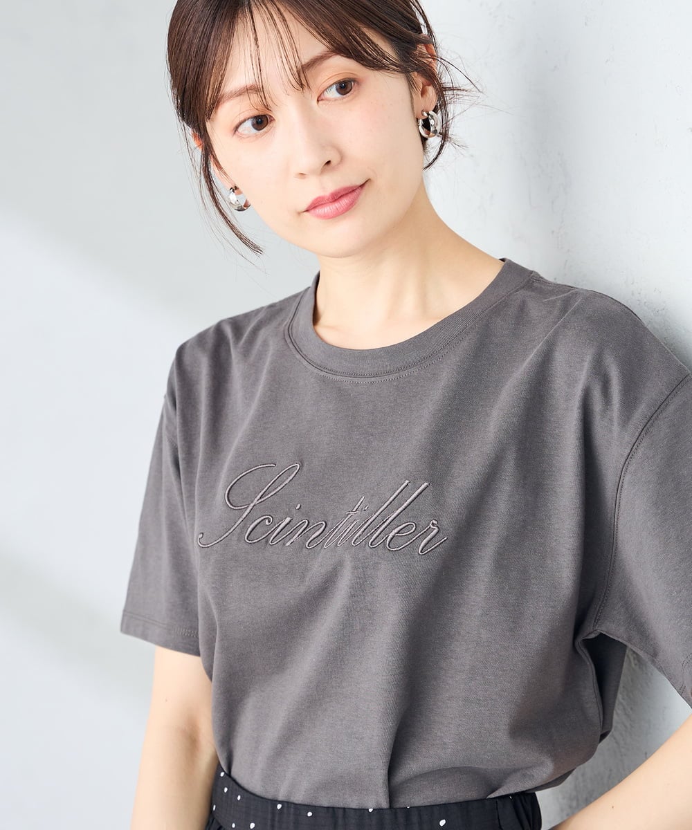 K2KHD55029 a.v.v(アー・ヴェ・ヴェ) 【接触冷感/UVカット/コットン100%】ロゴゆるTシャツ ネイビー