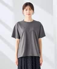 K2KHD55029 a.v.v(アー・ヴェ・ヴェ) 【接触冷感/UVカット/コットン100%】ロゴゆるTシャツ ネイビー