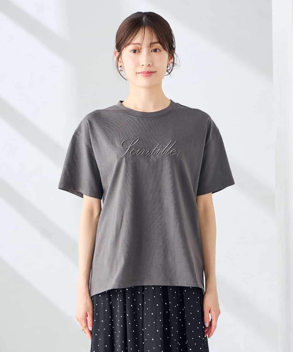 K2KHD55029 a.v.v(アー・ヴェ・ヴェ) 【接触冷感/UVカット/コットン100%】ロゴゆるTシャツ ネイビー