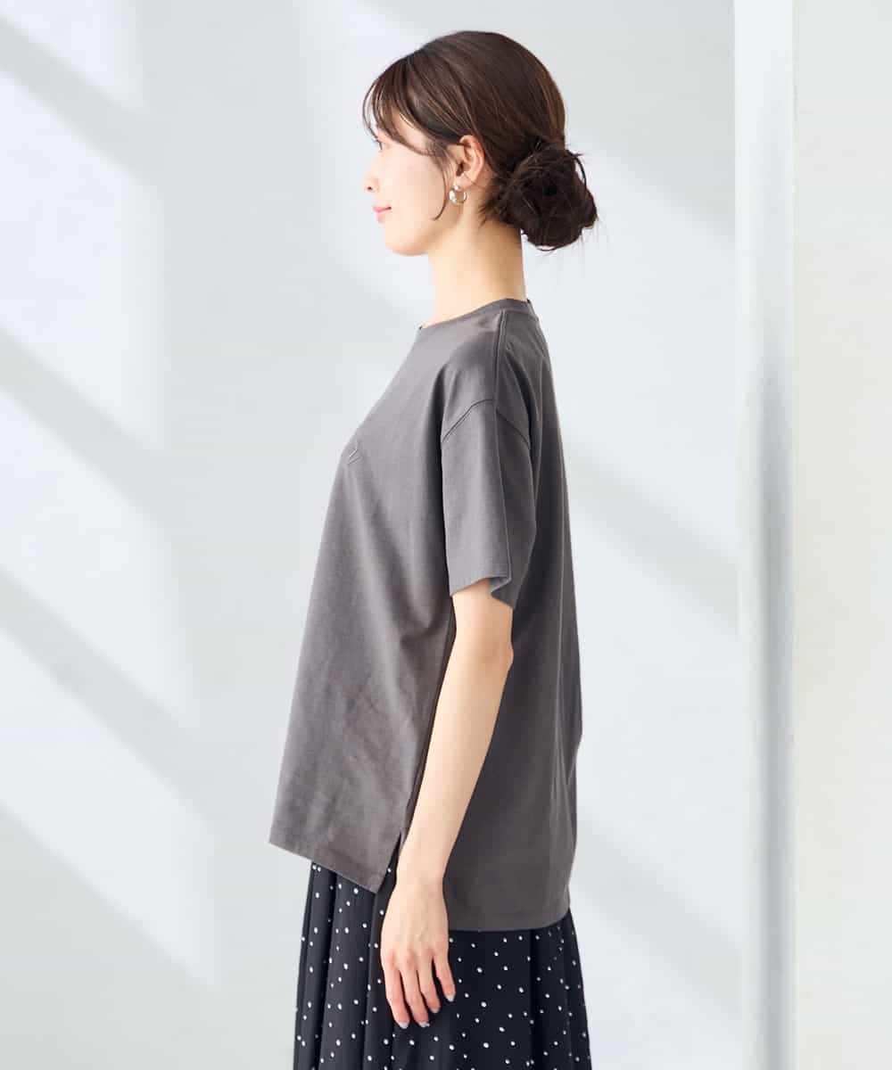 K2KHD55029 a.v.v(アー・ヴェ・ヴェ) 【接触冷感/UVカット/コットン100%】ロゴゆるTシャツ ネイビー