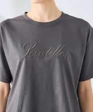 K2KHD55029 a.v.v(アー・ヴェ・ヴェ) 【接触冷感/UVカット/コットン100%】ロゴゆるTシャツ ネイビー