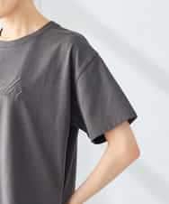 K2KHD55029 a.v.v(アー・ヴェ・ヴェ) 【接触冷感/UVカット/コットン100%】ロゴゆるTシャツ ネイビー
